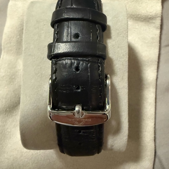 Porsamo Bleu Black Dial Silver Leather Watch - Picture 5 of 11